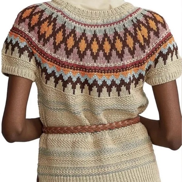 Polo by Ralph Lauren Classic Tan Knit Short Sleeve Sweater - NWT - Size XS - Picture 3 of 12